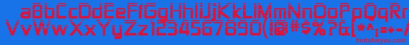 Zektondots Font – Red Fonts on Blue Background