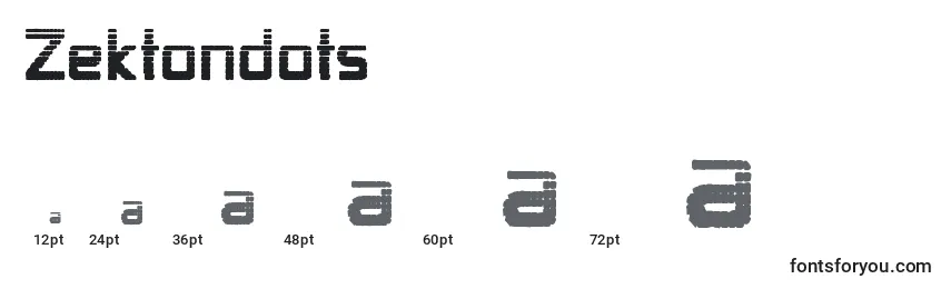Размеры шрифта Zektondots