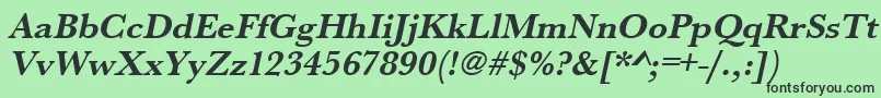 UrwbaskertBoldOblique Font – Black Fonts on Green Background