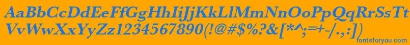 UrwbaskertBoldOblique Font – Blue Fonts on Orange Background