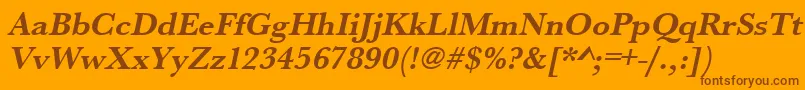 UrwbaskertBoldOblique Font – Brown Fonts on Orange Background