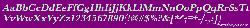 UrwbaskertBoldOblique Font – Green Fonts on Purple Background