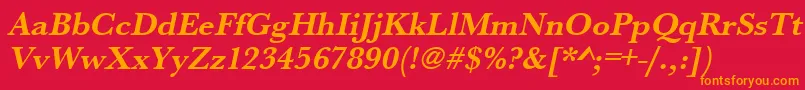 UrwbaskertBoldOblique Font – Orange Fonts on Red Background