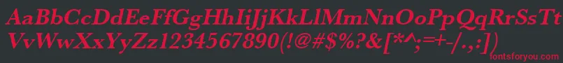 UrwbaskertBoldOblique Font – Red Fonts on Black Background