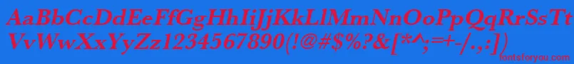 UrwbaskertBoldOblique Font – Red Fonts on Blue Background