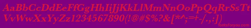 UrwbaskertBoldOblique Font – Red Fonts on Purple Background