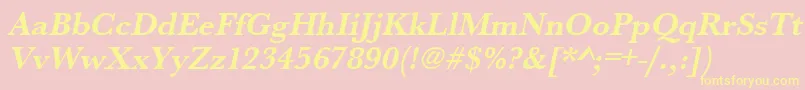 UrwbaskertBoldOblique Font – Yellow Fonts on Pink Background