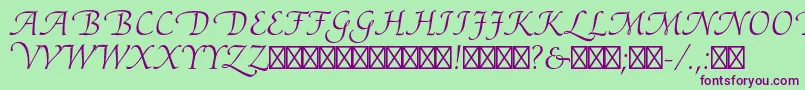 AriadneltstdRoman Font – Purple Fonts on Green Background