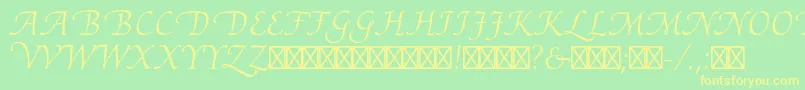 AriadneltstdRoman Font – Yellow Fonts on Green Background