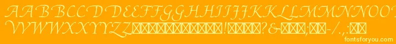 AriadneltstdRoman-Schriftart – Gelbe Schriften auf orangefarbenem Hintergrund