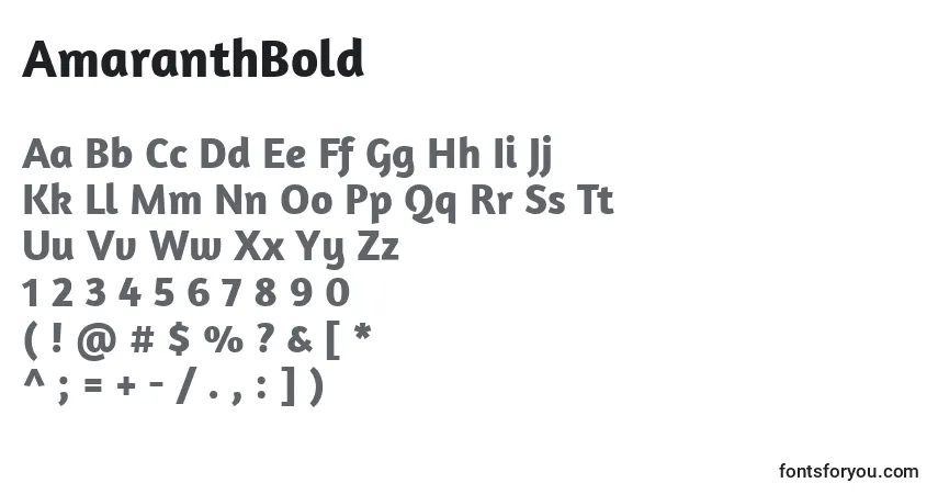 Шрифт AmaranthBold – алфавит, цифры, специальные символы