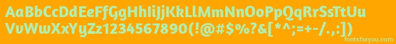 Шрифт AmaranthBold – зелёные шрифты на оранжевом фоне
