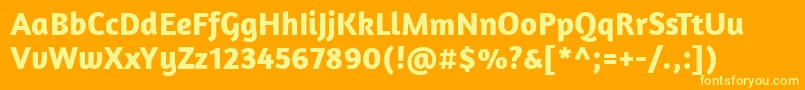 AmaranthBold-Schriftart – Gelbe Schriften auf orangefarbenem Hintergrund