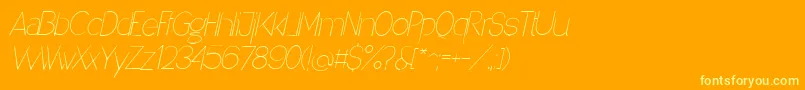 Deniganoblique Font – Yellow Fonts on Orange Background