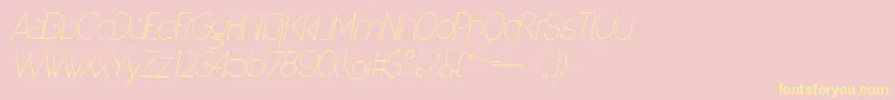 Deniganoblique Font – Yellow Fonts on Pink Background