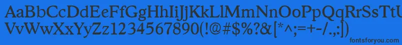 StratfordRegular Font – Black Fonts on Blue Background