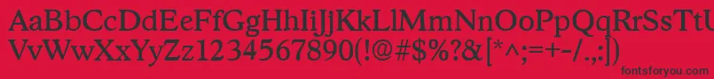 StratfordRegular Font – Black Fonts on Red Background