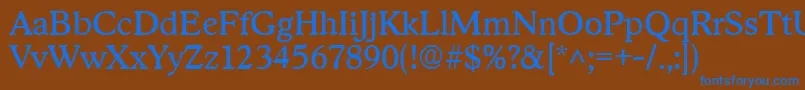 StratfordRegular Font – Blue Fonts on Brown Background