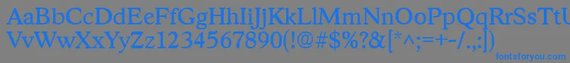 フォントStratfordRegular – 灰色の背景に青い文字