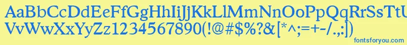 StratfordRegular Font – Blue Fonts on Yellow Background