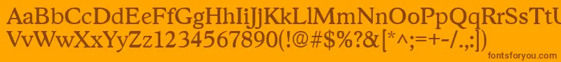 StratfordRegular Font – Brown Fonts on Orange Background