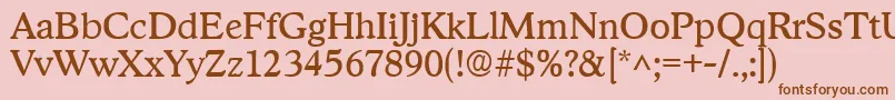 StratfordRegular Font – Brown Fonts on Pink Background