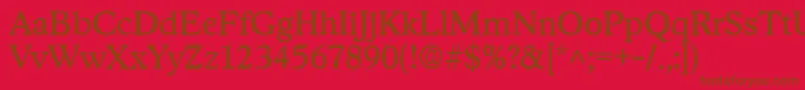 StratfordRegular Font – Brown Fonts on Red Background