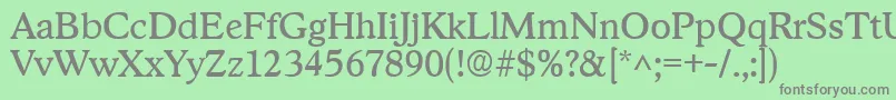 フォントStratfordRegular – 緑の背景に灰色の文字