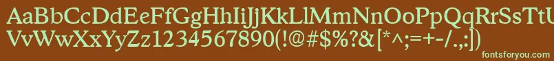 StratfordRegular Font – Green Fonts on Brown Background