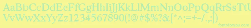 StratfordRegular Font – Green Fonts on Yellow Background