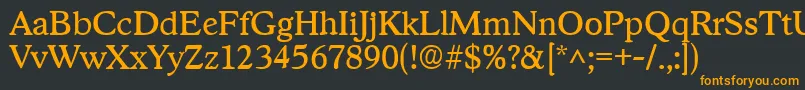 StratfordRegular Font – Orange Fonts on Black Background