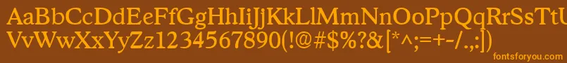 StratfordRegular Font – Orange Fonts on Brown Background