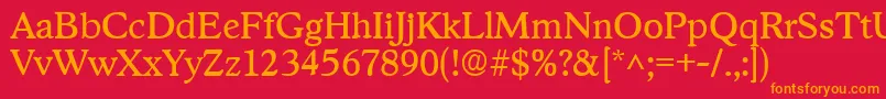 StratfordRegular Font – Orange Fonts on Red Background