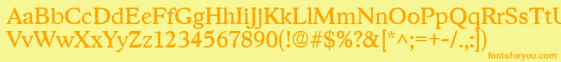 StratfordRegular Font – Orange Fonts on Yellow Background