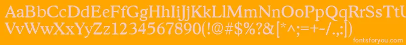 StratfordRegular Font – Pink Fonts on Orange Background