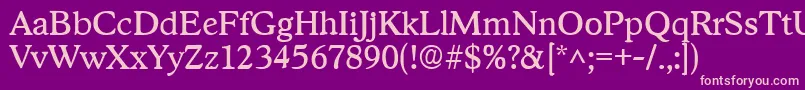 StratfordRegular Font – Pink Fonts on Purple Background