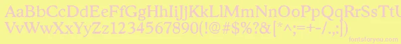 StratfordRegular Font – Pink Fonts on Yellow Background