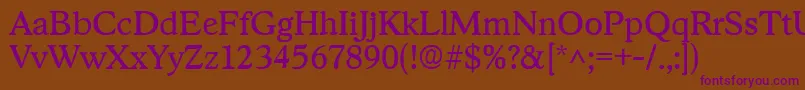 StratfordRegular Font – Purple Fonts on Brown Background
