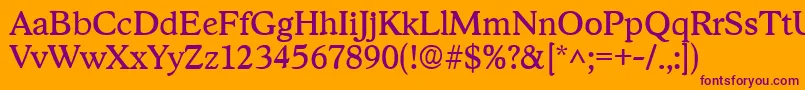 StratfordRegular Font – Purple Fonts on Orange Background