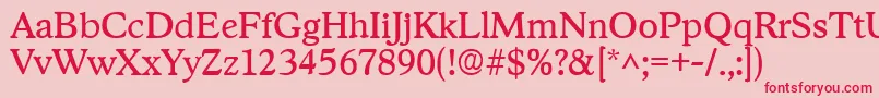 StratfordRegular Font – Red Fonts on Pink Background