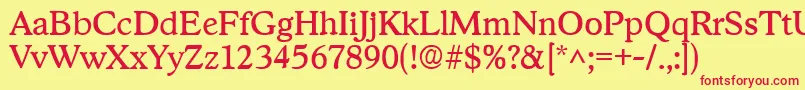 StratfordRegular Font – Red Fonts on Yellow Background