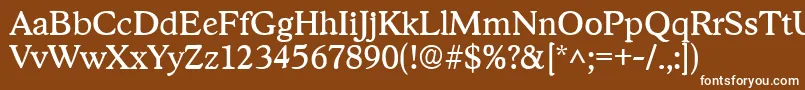 StratfordRegular Font – White Fonts on Brown Background