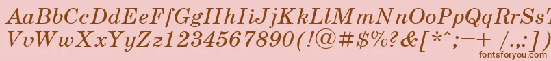 SchoolbookItalicCyrillic Font – Brown Fonts on Pink Background