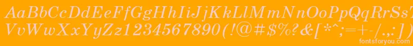 SchoolbookItalicCyrillic Font – Pink Fonts on Orange Background