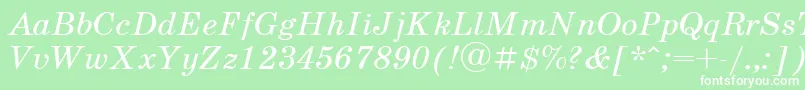 SchoolbookItalicCyrillic Font – White Fonts on Green Background