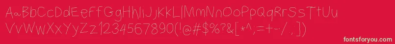 Filamentfive-Schriftart – Grüne Schriften auf rotem Hintergrund