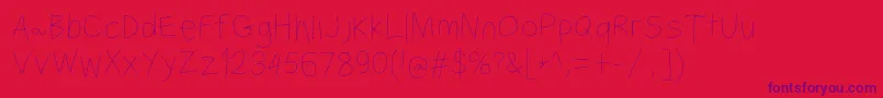 フォントFilamentfive – 赤い背景に紫のフォント