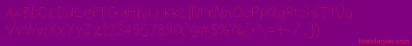 Filamentfive-Schriftart – Rote Schriften auf violettem Hintergrund