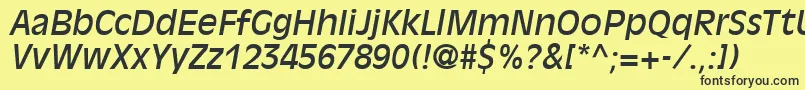 DecadeSsiItalic Font – Black Fonts on Yellow Background