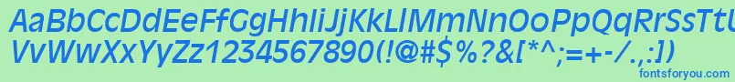 DecadeSsiItalic Font – Blue Fonts on Green Background